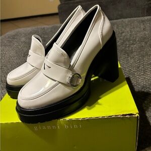 Size 10 Gianni Bini loafers. White. Brand new in box.